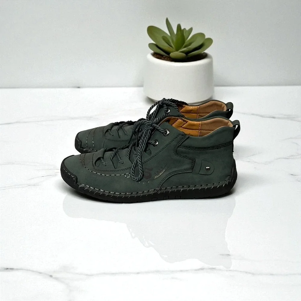 Fashion Men's Ankle Boots Green Lace Up Fashion Casual‎ Stylish Size 11